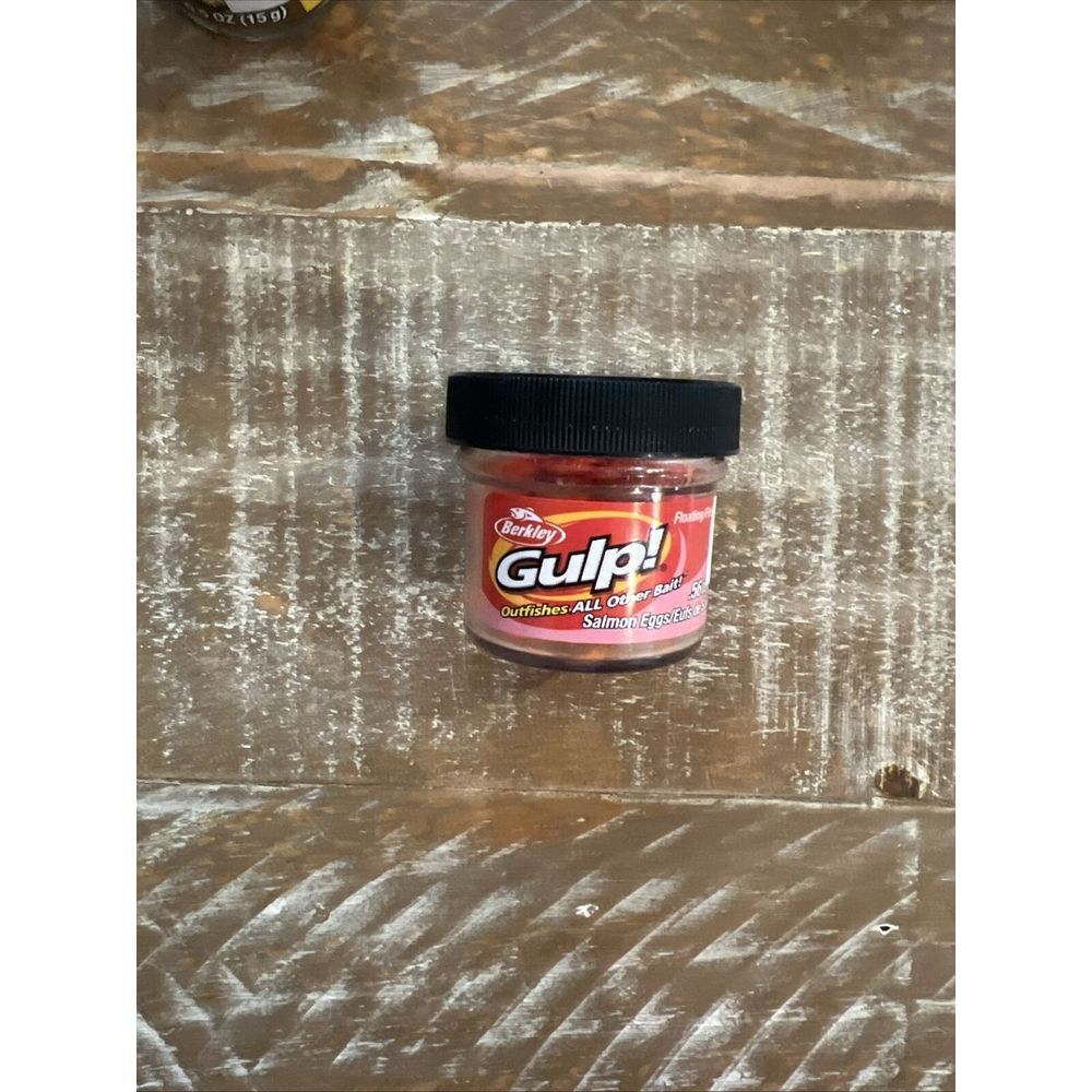 Berkley Gulp Floating Salmon Eggs 0.60‎ oz Small Jar Fluorescent Orange